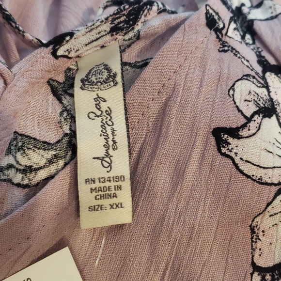 AMERICAN RAG CIE by MACY'S Boho High/Low Top Blouse Pale Lavender XXL NWT - Picture 2 of 10
